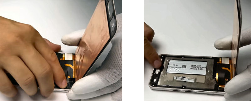Smartphone, sostituzione del microfono. Figura 54 e 55