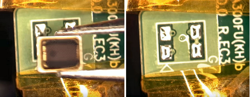 Smartphone, sostituzione del microfono. Figura 38 e 39
