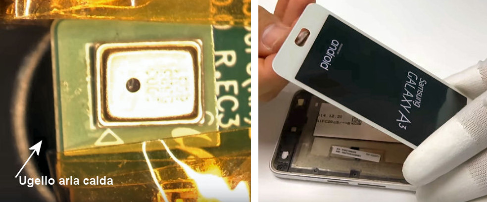 Smartphone, sostituzione del microfono. Figura 44 e 45